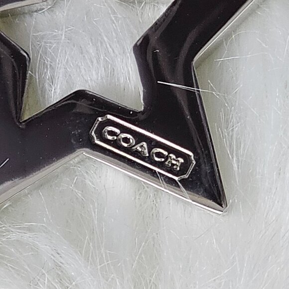 COACH Silver Tone Blue Star Keychain Keyfob Purse Charm Retired - Picture 5 of 9